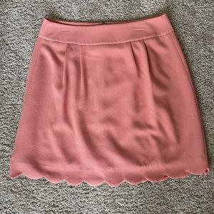 Loft Light Pink scalloped bottom skirt EUC dress up work wear size 4